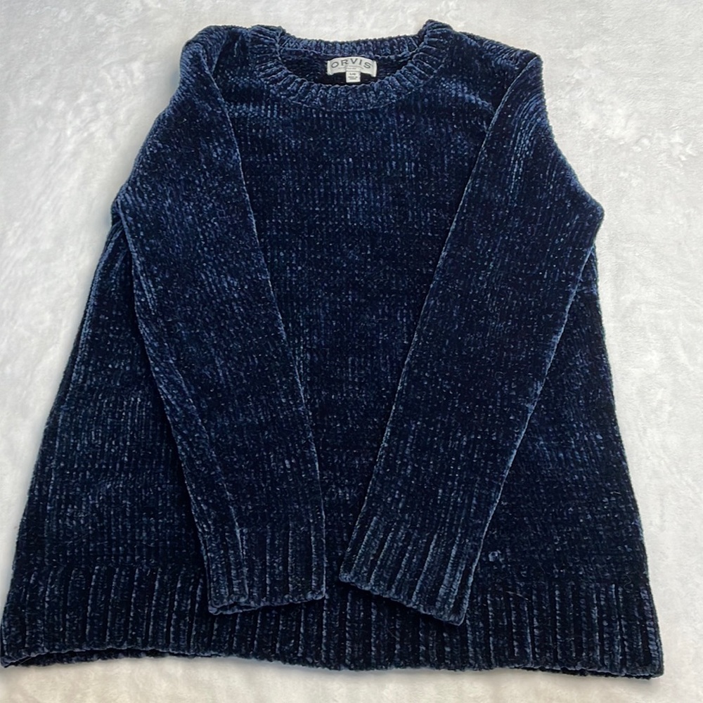 Navy velvet sweater